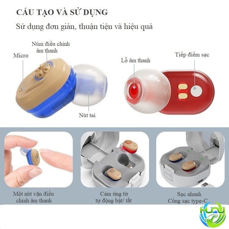 Tai nghe trợ thính không dây Huqu Wb190603