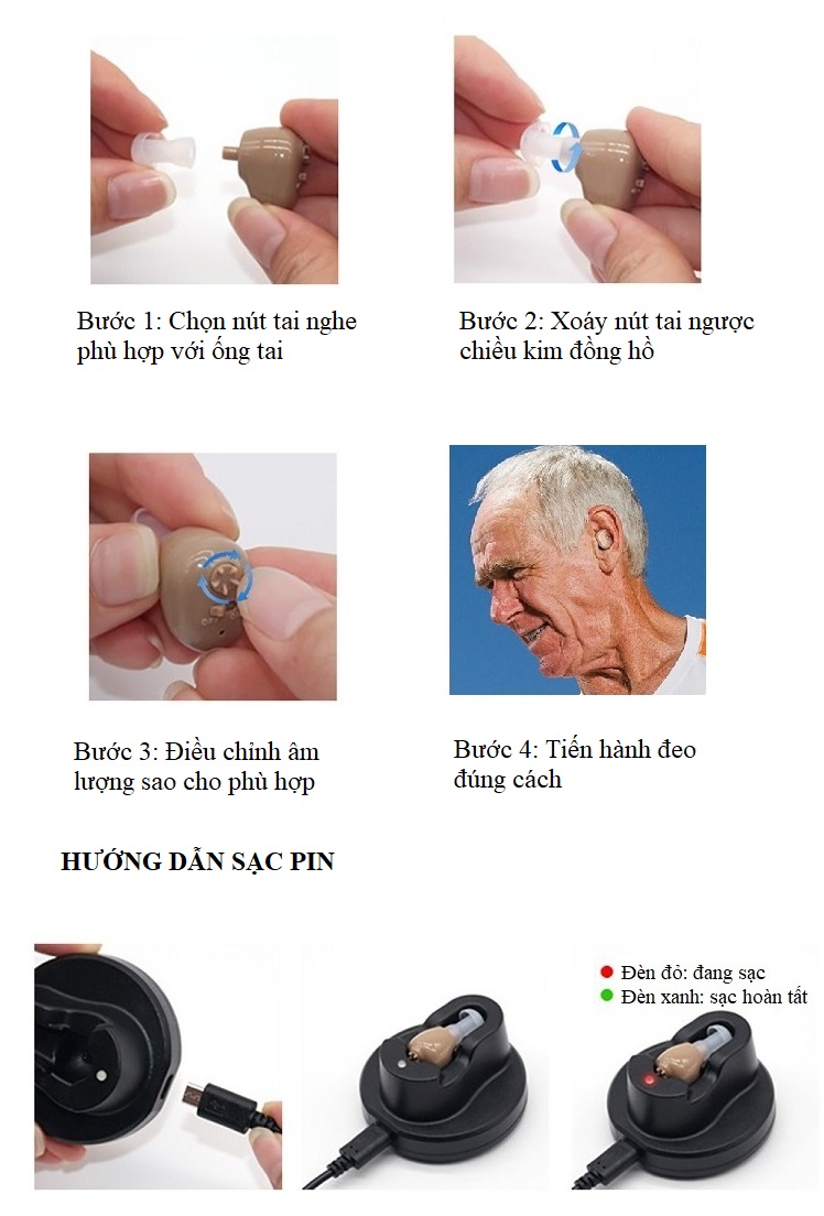 Tai Nghe Trợ Thính Cho Người Già Huqu Z12 - Ảnh 6