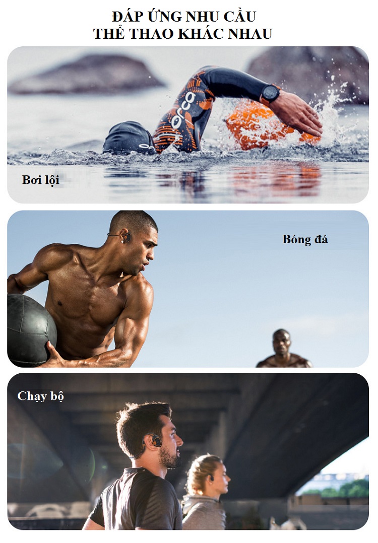 Tai Nghe Bơi Lội IP68, Công Nghệ Truyền Xương Huqu Openear wave - Ảnh 14